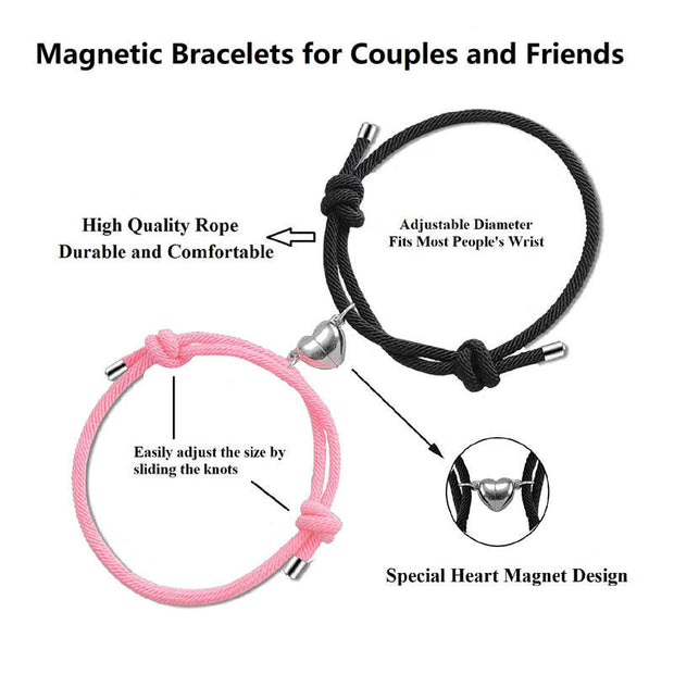 2Pcs Love Magnetic Couple String Strength Bracelet Bracelet BS 13