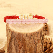 Buddha Stones Tibetan Handmade Lotus Pink Crystal Soothing Red String Bracelet (Extra 30% Off | USE CODE: FS30) Bracelet BS 4