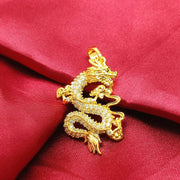 Buddha Stones Gold Dragon Protection Necklace Pendant Necklaces & Pendants BS 7