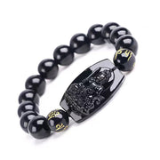 Buddha Stones Chinese Zodiac Obsidian Protection Bracelet Bracelet BS Rabbit-14mm