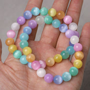 Buddha Stones Natural Rainbow Selenite Cat's Eye Love Bracelet