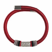 Buddha Stones 925 Sterling Silver Om Mani Padme Hum Peace Red String Bracelet Bracelet BS 8
