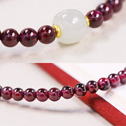 Buddha Stones Natural Garnet Jade Bead Purification Bracelet Bracelet BS 7