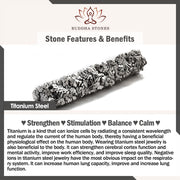 Buddha Stones Six True Words Balance Calm Titanium Steel Ring Rings BS 11