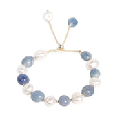Buddha Stones Natural Blue Aventurine Crystal Pearl Bead Healing Bracelet Bracelet BS 5