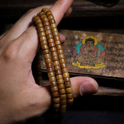 Buddha Stones Tibet 108 Mala Beads Yak Bone Amber Balance Bracelet