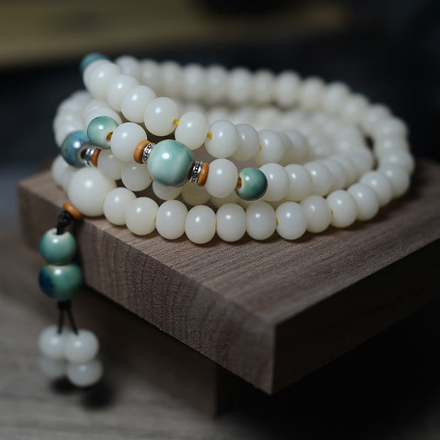 Buddha Stones 108 Mala Beads Bodhi Seed Keep Away Evil Spirits Calm Bracelet