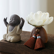 Buddha Stones Black Peach Wood Buddha Flower Calm Cure Decorations Decorations BS 10