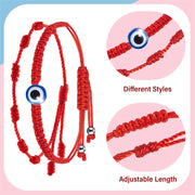 Buddhastoneshop 4Pcs Evil Eye Seven Knot Red String Protection Bracelet