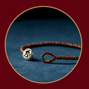 Buddha Stones Handmade 925 Sterling Silver Chinese Zodiac Natal Buddha Protection Colorful Rope Bracelet