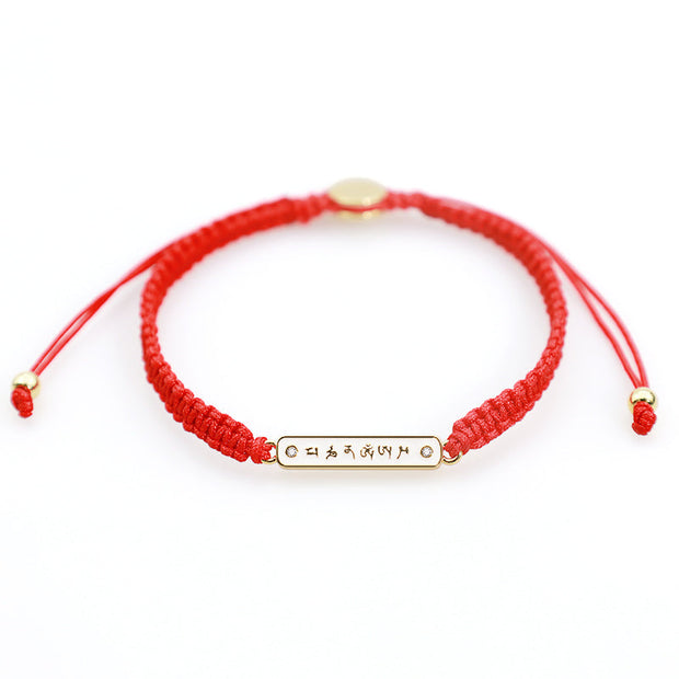 Tibetan Handmade Om Mani Padme Hum Peace Red String Bracelet (Extra 30% Off | USE CODE: FS30) Bracelet BS 5