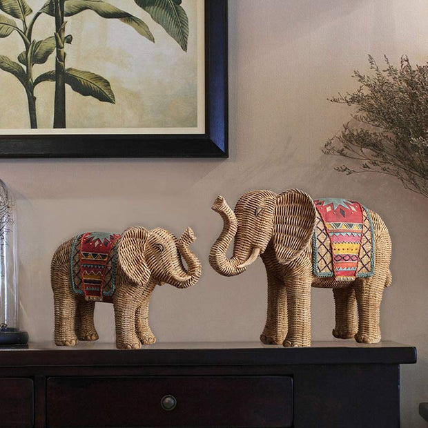 Buddha Stones Elephant Resin Wisdom Wealth Home Decoration