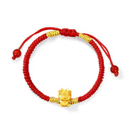 Buddha Stones 999 Sterling Silver Year of the Dragon Copper Coin Fortune Dragon Fu Character Luck Handcrafted Red String Braided Bracelet Bracelet BS Lucky Gold Ingots Dragon(Wrist Circumference 14-21cm)