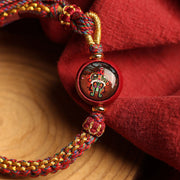 Buddha Stones Colorful Rope Cinnabar Thangka Blessing Braided Bracelet Bracelet BS 4
