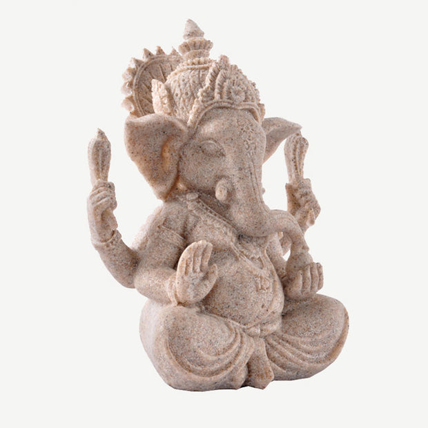 Buddha Stones Ganesh Ganpati Elephant Statue Wealth Blessing Home Decoration Decorations BS 7