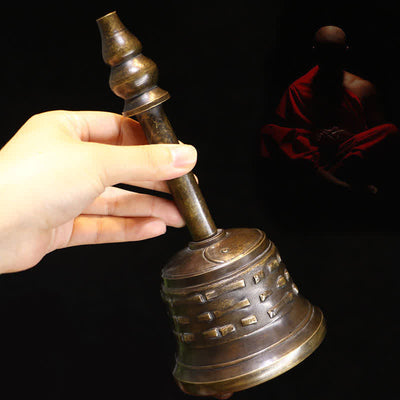 Buddha Stones Tibetan Meditation Vajra Dorje Bell Gourd Yin Yang Bagua Strength Copper Decoration Decorations BS 9cm