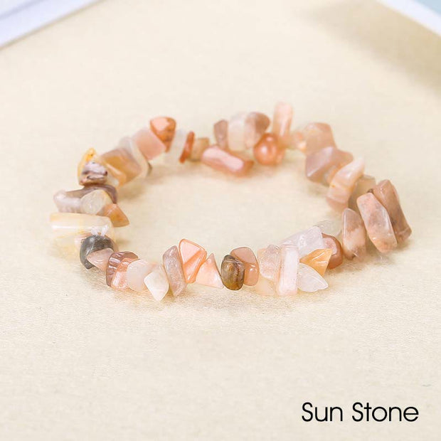 Natural Irregular Shape Crystal Stone Warmth Soothing Bracelet Bracelet BS Sun Stone