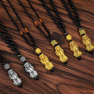 FengShui Obsidian PiXiu Wealth Necklace (Extra 40% Off | USE CODE: FS40)