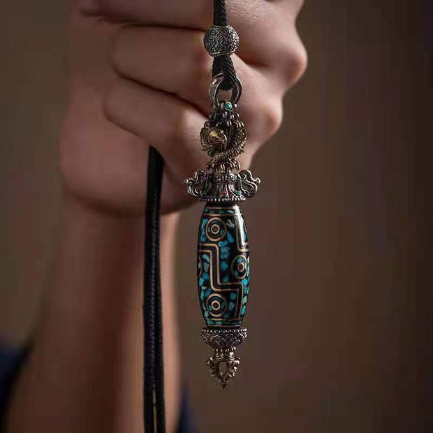 Buddha Stones 925 Sterling Silver Dzi Bead Healing Protection Necklace Pendant Necklaces & Pendants BS Dzi Bead