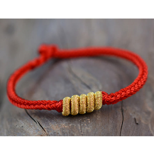Buddha Stones Handmade Simple Design Chinese Knotting Luck Strength Braid String Bracelet Bracelet BS 8