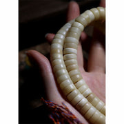 Buddha Stones Tibetan 108 Mala Beads Yak Bone Balance Strength Mala Bracelet Mala Bracelet BS 7