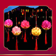 Buddha Stones DIY Lotus Flower Dragon Lantern Tassel Lamp Decoration Decorations BS 26