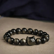 FREE Today: Absorbing Negative Energy Obsidian Cute Cat  Protection Bracelet FREE FREE 1