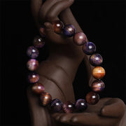 Buddha Stones Natural Purple Tiger Eye Protection Strength Bracelet