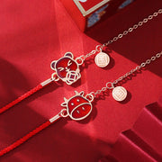 Buddha Stones 925 Sterling Silver Color-changing Chinese Zodiac Luck Protection Red String Chain Bracelet