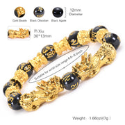 Buddha Stones Double Pixiu Obsidian Wealth Bracelet Bracelet BS 5