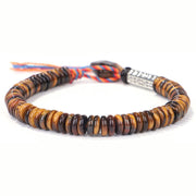 Buddha Stones Tibetan Tiger Eye Om Mani Padme Hum Protection Power Bracelet Bracelet BS 10