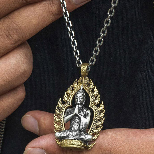 Buddha Stones Prayer Copper Wealth Luck Necklace Pendant Necklaces & Pendants BS 3