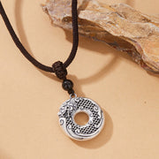 Buddha Stones 999 Sterling Silver Year Of The Dragon Auspicious Dragon Peace Buckle Success Necklace Pendant