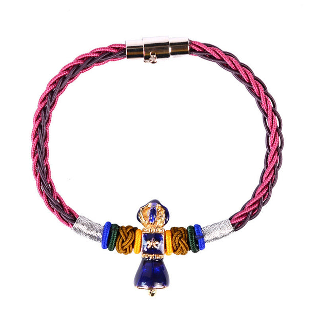 Buddha Stones Tibetan Handmade Dorje Vajra Strength Eight Threads String Bracelet Bracelet BS 10
