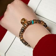 Buddha Stones Agarwood Red Agate Turquoise Balance Strength Bracelet Bracelet BS 6