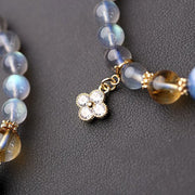 Buddha Stones Natural Moonstone Flower Chram Healing Beads Bracelet