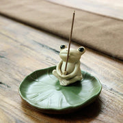 Handmade Ceramic Stick Frog Incense Burner Decoration Incense Burner BS Frog Incense Burner