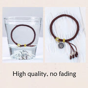 Buddha Stones Handmade 925 Sterling Silver Five Directions Gods of Wealth Luck Protection String Braid Bracelet