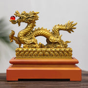 Buddha Stones Year of the Dragon Attract Wealth Protection Success Home Decoration Decorations BS Golden Dragon 21*10*21cm