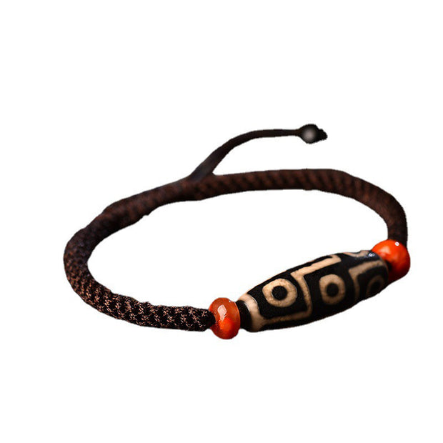 Buddha Stones Tibetan Nine-Eye Dzi Bead Prosperity String Bracelet Bracelet BS 7