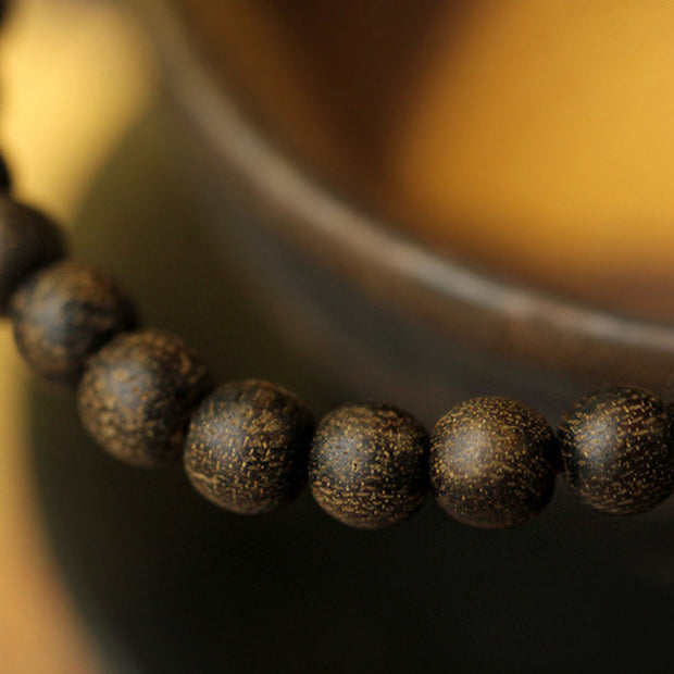 Buddha Stones Agarwood Jade Strength Calm Bracelet Bracelet BS 12