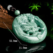 Buddha Stones Round Dragon Natural Jade Success Amulet Necklace Pendant Necklaces & Pendants BS 8