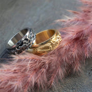Buddha Stones Dragon Titanium Steel Stimulation Rotatable Ring