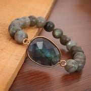 Buddha Stones Natural Labradorite Moonstone Support Healing Beaded Bracelet Bracelet BS 5
