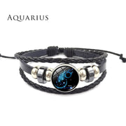 Buddha Stones 12 Constellations of the Zodiac Moon Protection Bracelet Bracelet BS Aquarius