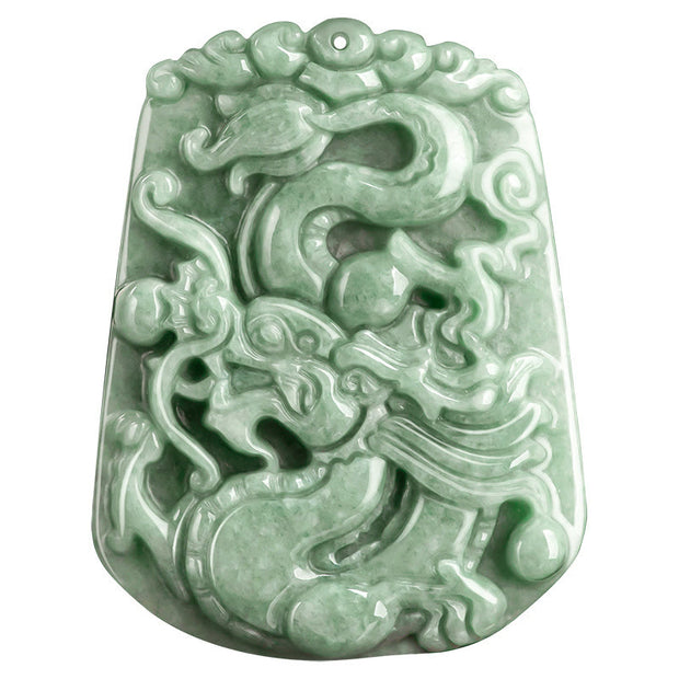 Buddha Stones Year Of The Dragon Chinese Zodiac Dragon Soaring Jade Protection Bead Chain Necklace Pendant Necklaces & Pendants BS 9