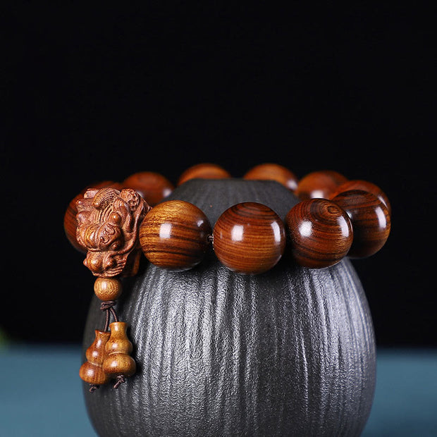 FREE Today: Maintain Healing Energy Rosewood Agarwood Dragon Carved Protection Bracelet