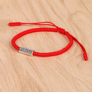 Buddha Stones Om Mani Padme Hum Luck Protection Red String Bracelet Bracelet BS 3