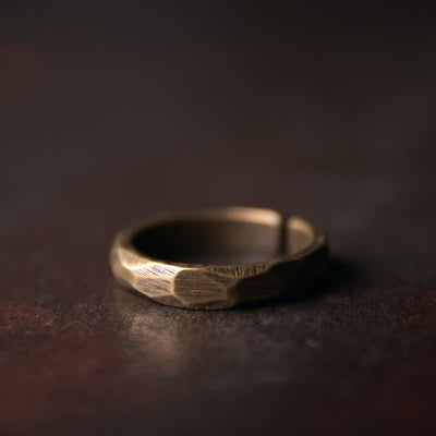Buddha Stones Tibetan Simple Design Copper Wealth Ring Ring BS Women 3.5mm