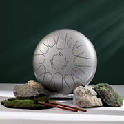 Buddha Stones Steel Tongue Drum Sound Healing Mindfulness Lotus Pattern Yoga Drum Kit 13 Note 12 Inch Percussion Instrument